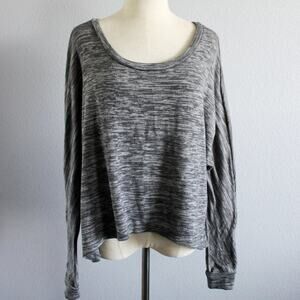 Grey Heathered Long Sleeved Cropped Sweater Size L